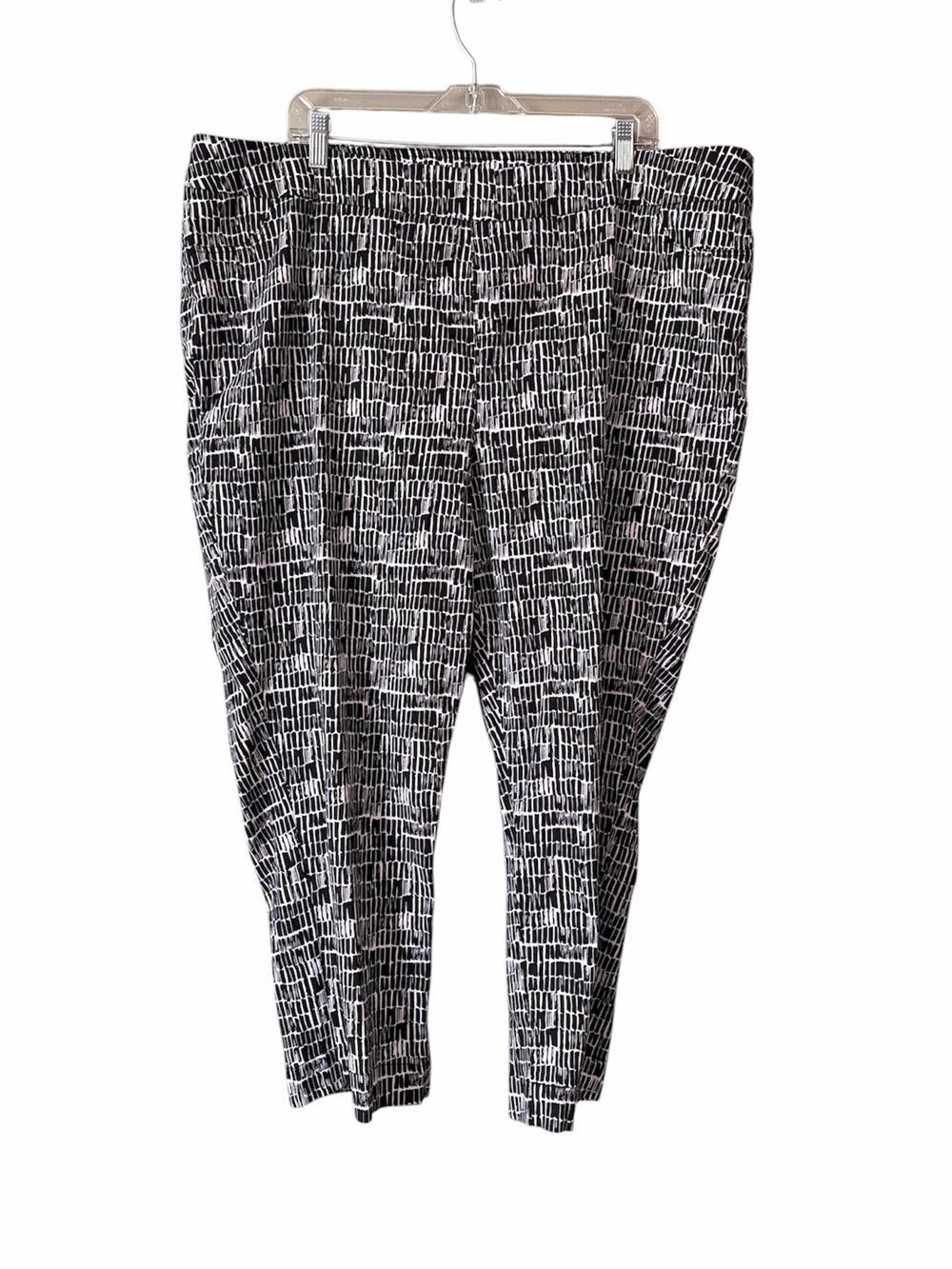 Soft Surroundings Cropped Ankle Pull On Stretch Black White Pants Sz 3X Plus